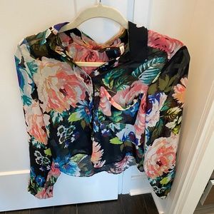 H&M Floral Sheer Blouse - Size 4